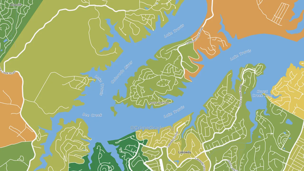 Point Venture, TX Map of Drug-Related Crime Rates