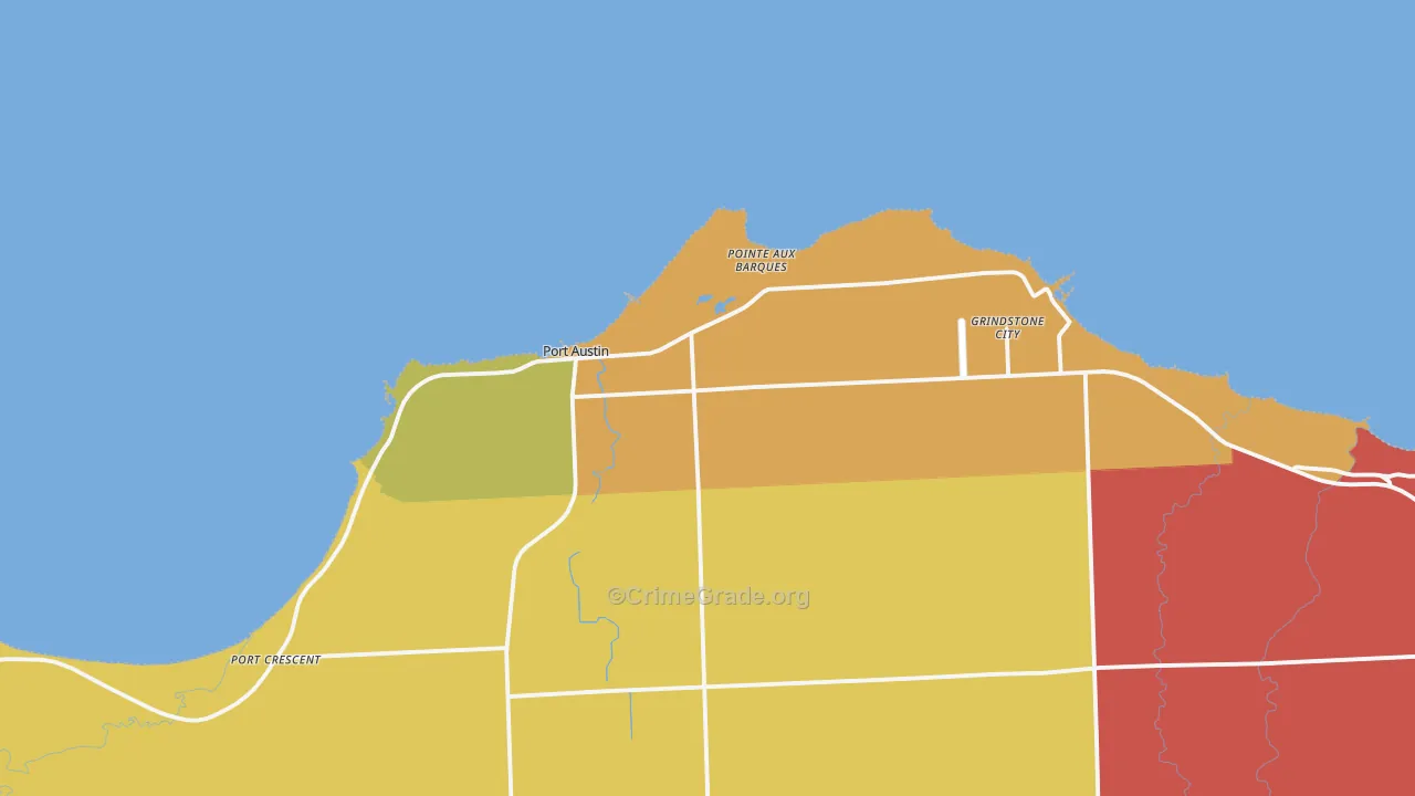 Pointe Aux Barques, MI Map of Drug-Related Crime Rates