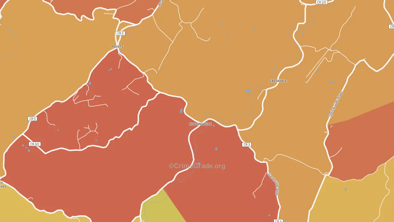 Points, WV Map of Drug-Related Crime Rates