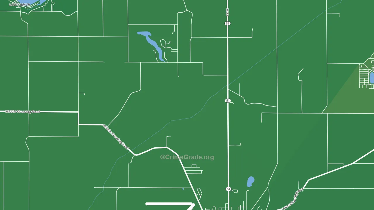 Pokagon, MI Map of Drug-Related Crime Rates