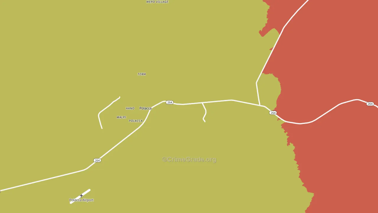 Polacca, AZ Map of Drug-Related Crime Rates