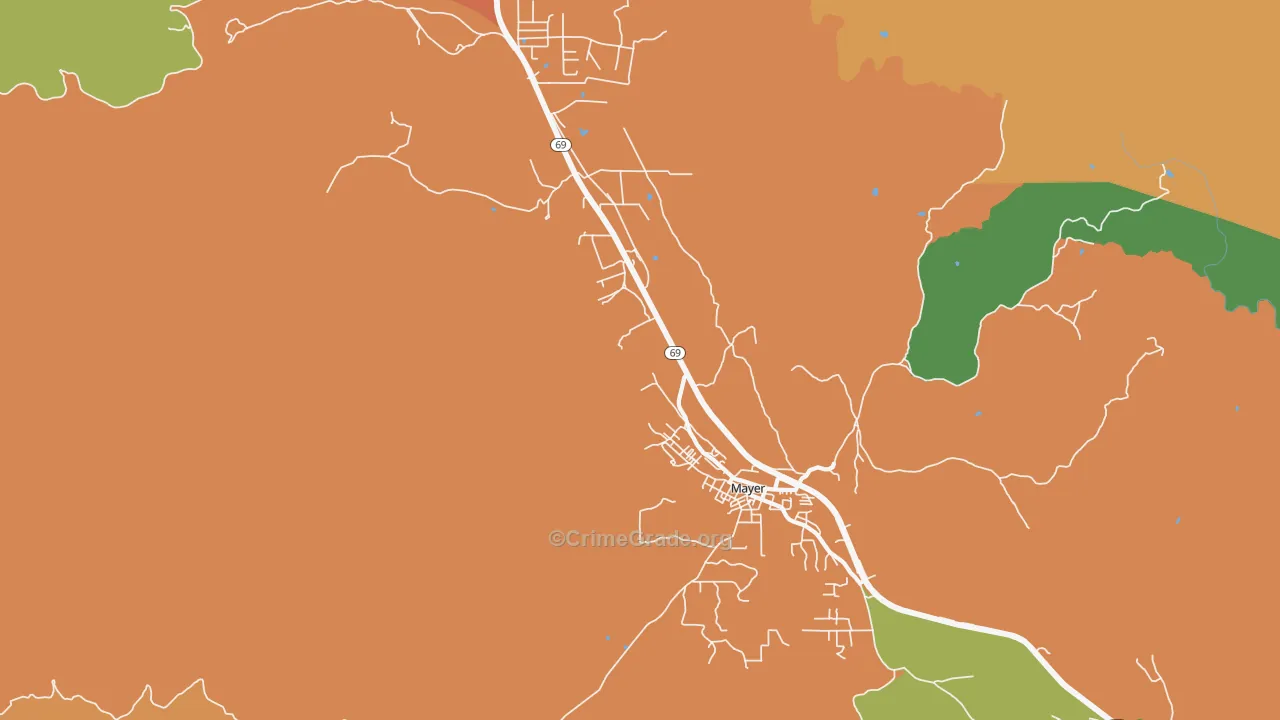 Poland Junction, AZ Map of Drug-Related Crime Rates