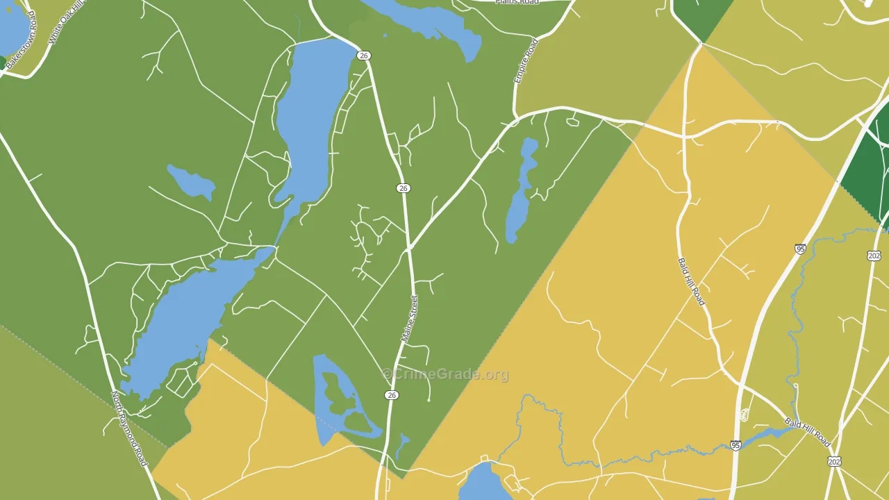 Poland Spring, ME Map of Drug-Related Crime Rates