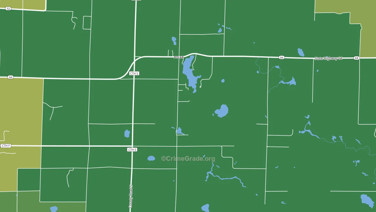 Polar, WI Map of Drug-Related Crime Rates