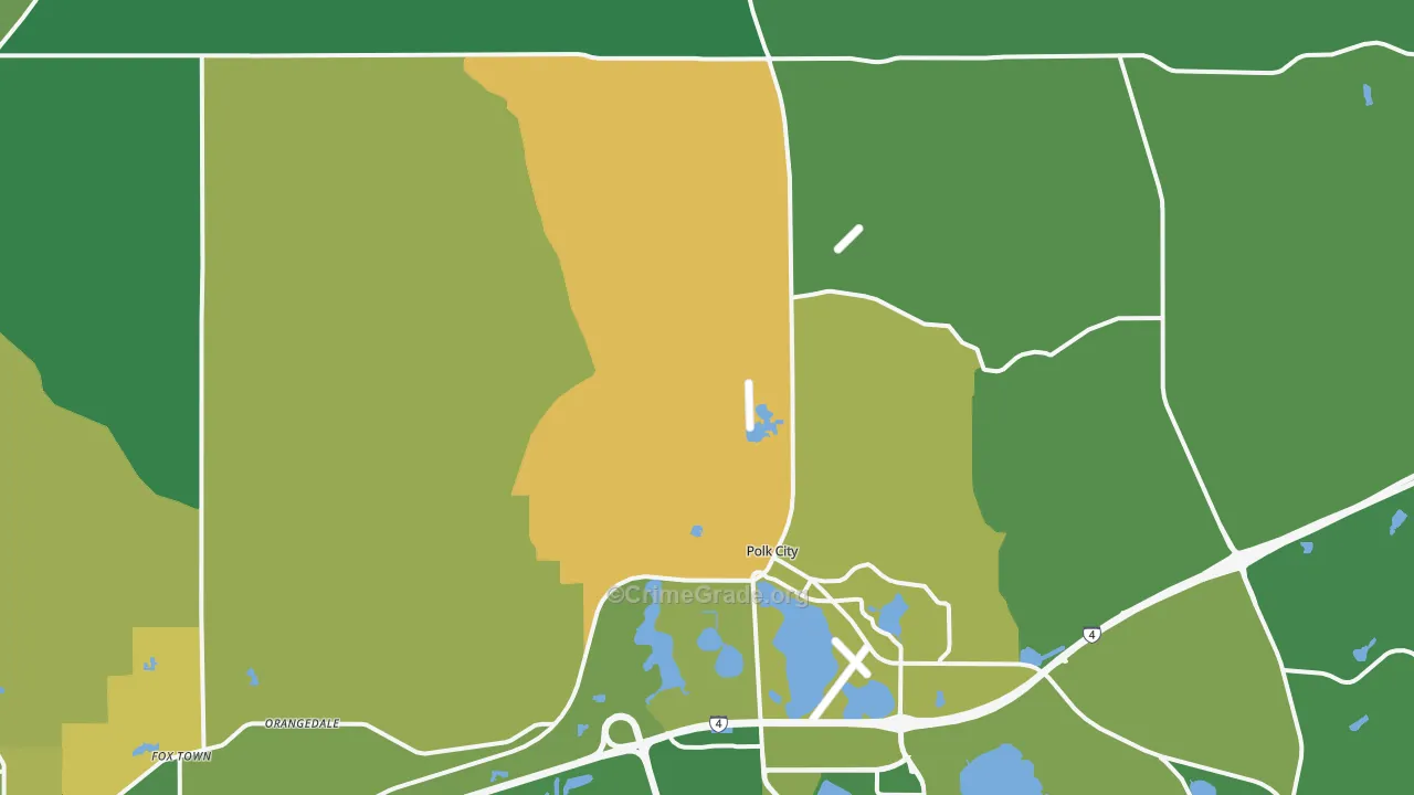 Polk City, FL Map of Drug-Related Crime Rates