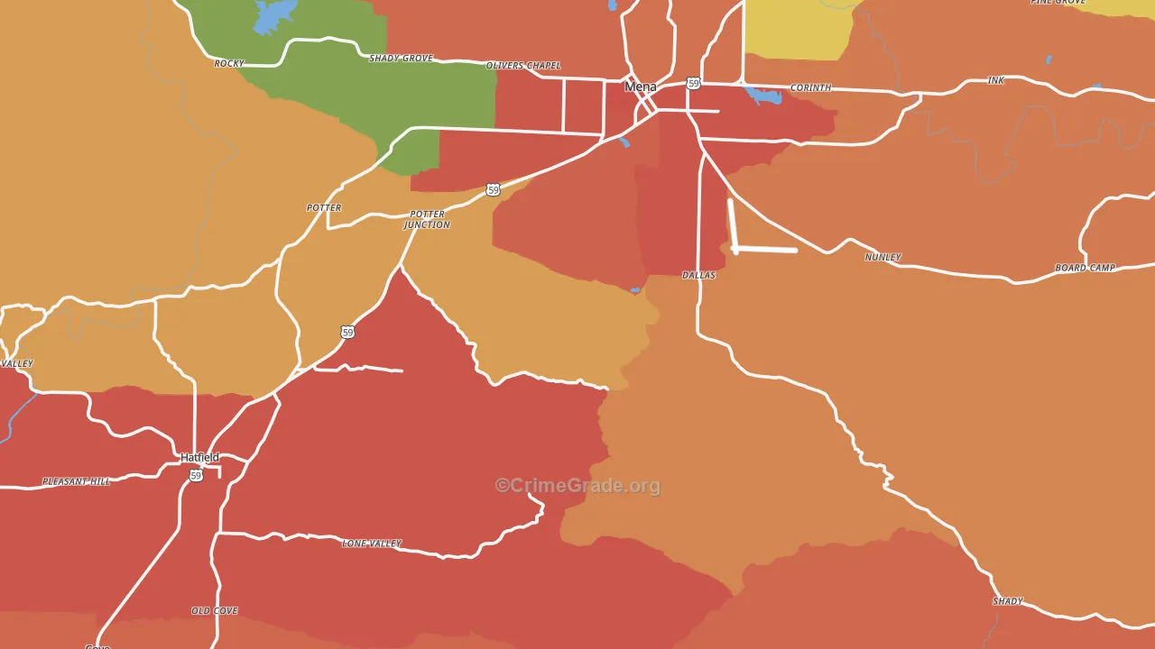 Polk County, AR Map of Drug-Related Crime Rates