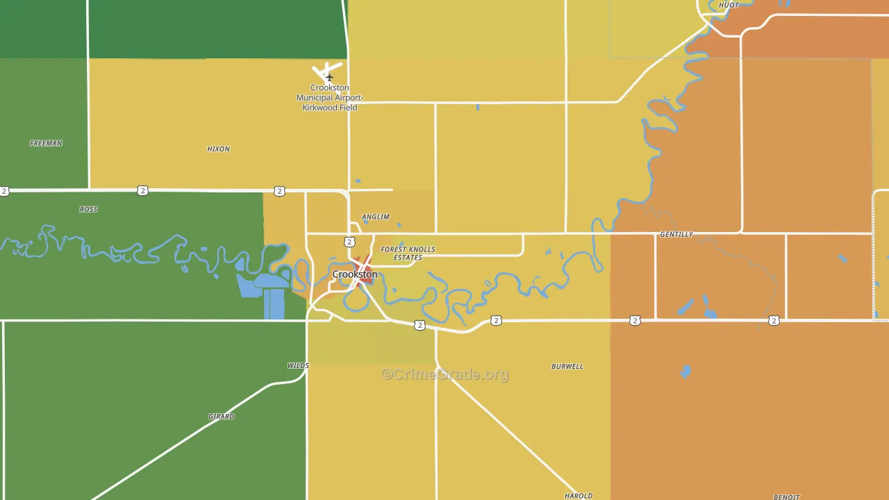 Polk County, MN Map of Drug-Related Crime Rates