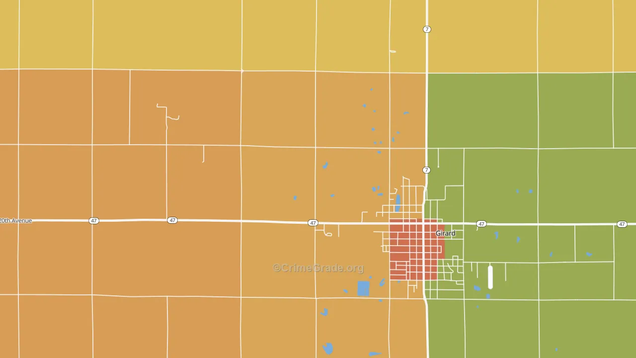 Polk, KS Map of Drug-Related Crime Rates