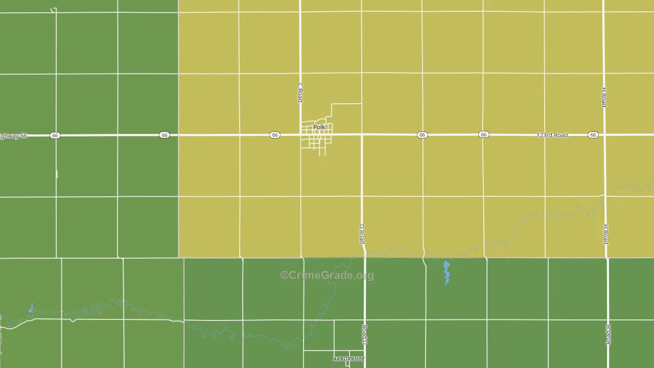 Polk, NE Map of Drug-Related Crime Rates