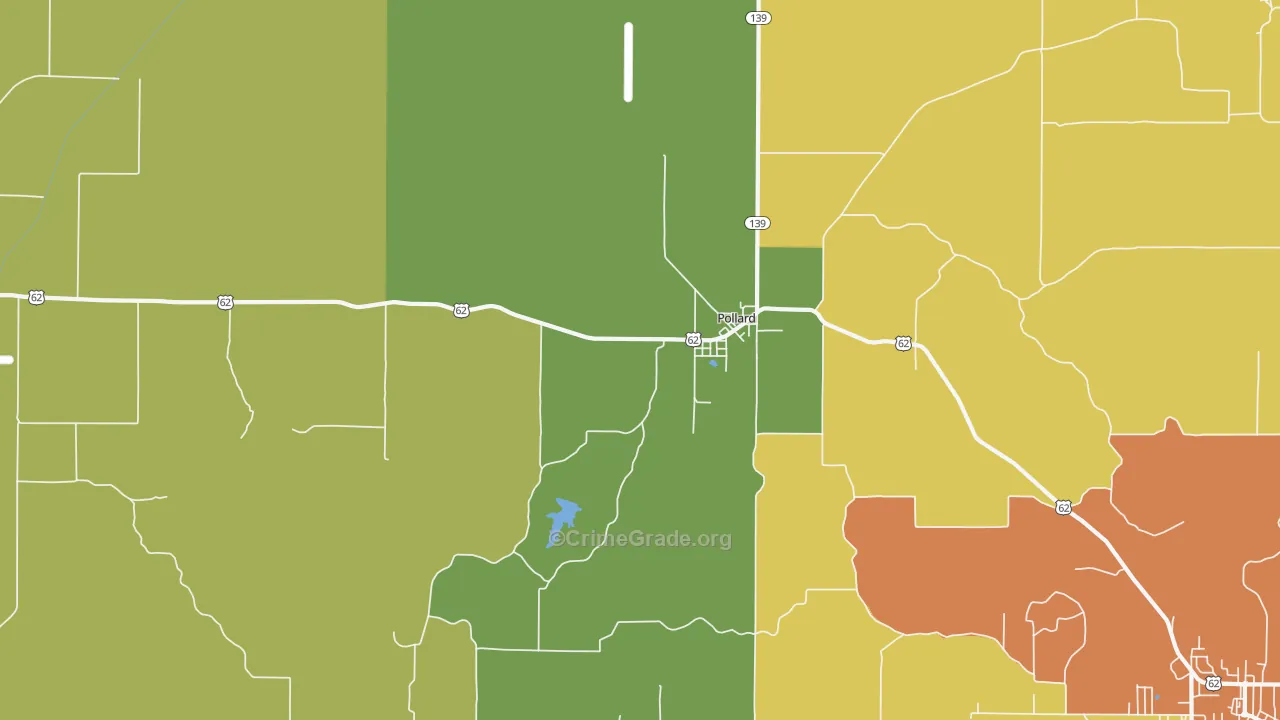 Pollard, AR Map of Drug-Related Crime Rates