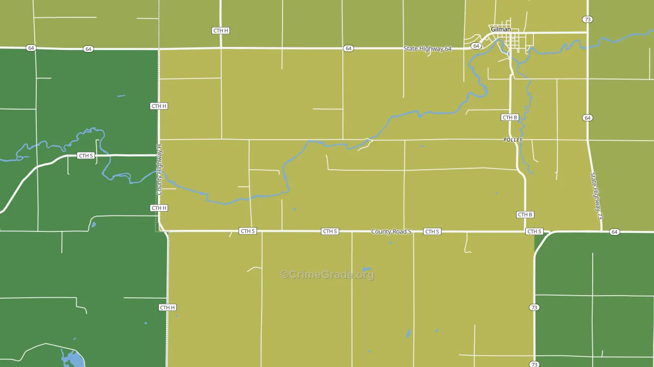 Polley, WI Map of Drug-Related Crime Rates
