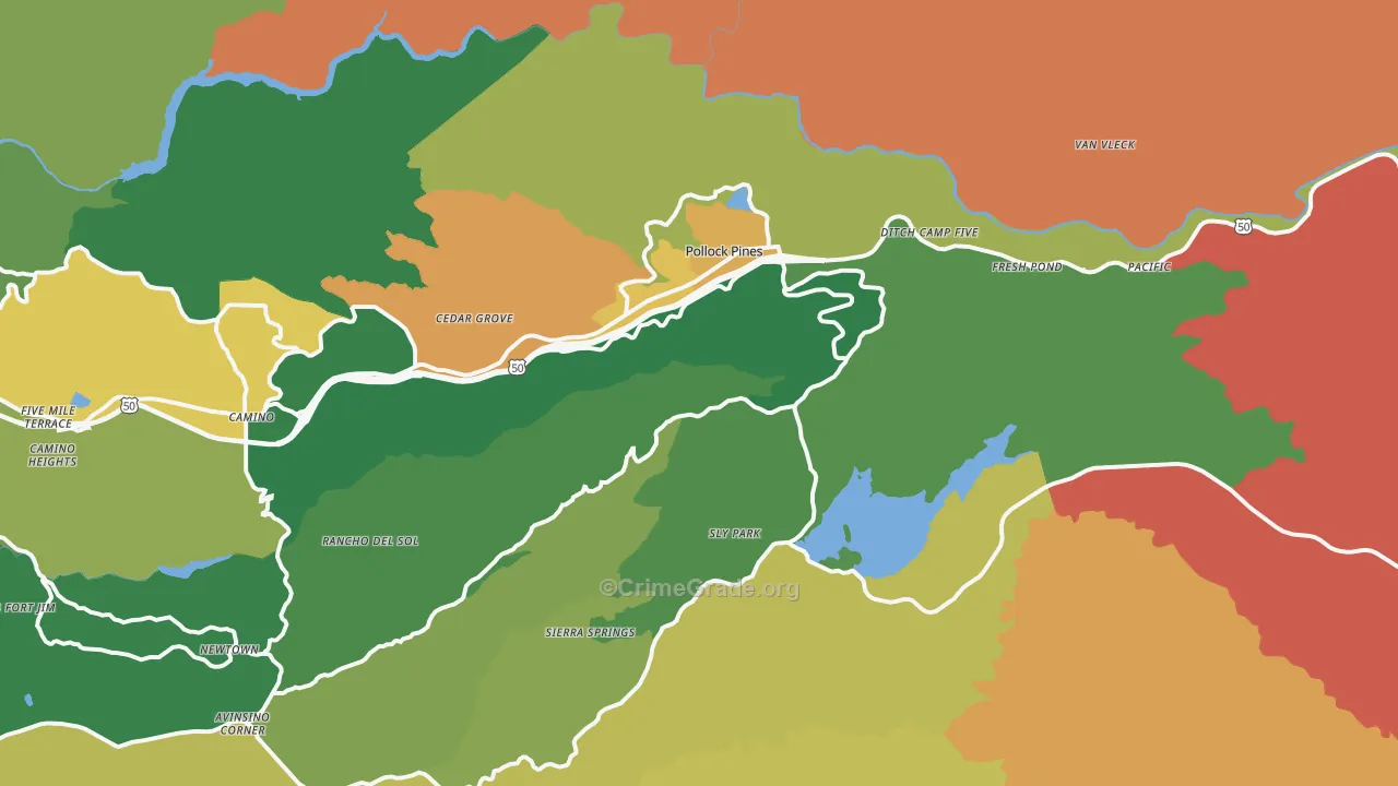 Pollock Pines, CA Map of Drug-Related Crime Rates