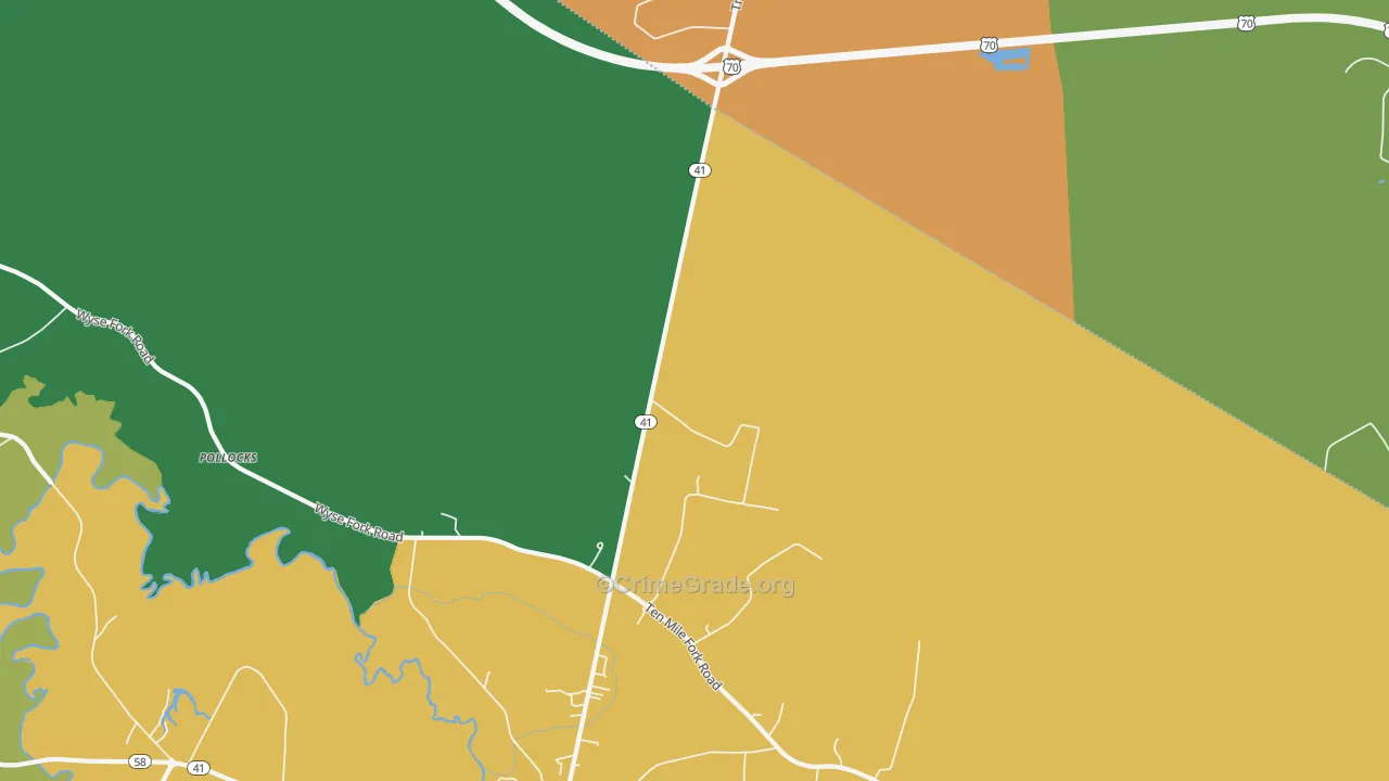 Pollocks, NC Map of Drug-Related Crime Rates