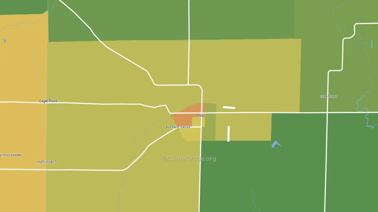 Polo, IL Map of Drug-Related Crime Rates