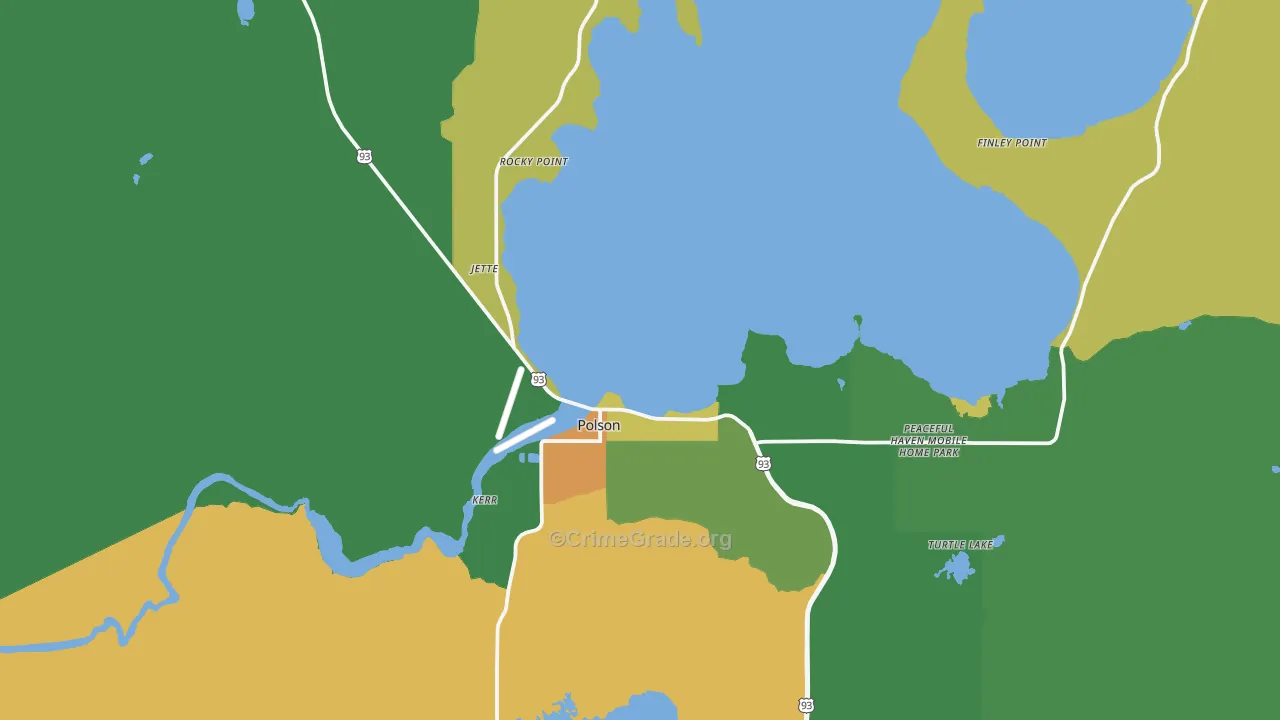 Polson, MT Map of Drug-Related Crime Rates