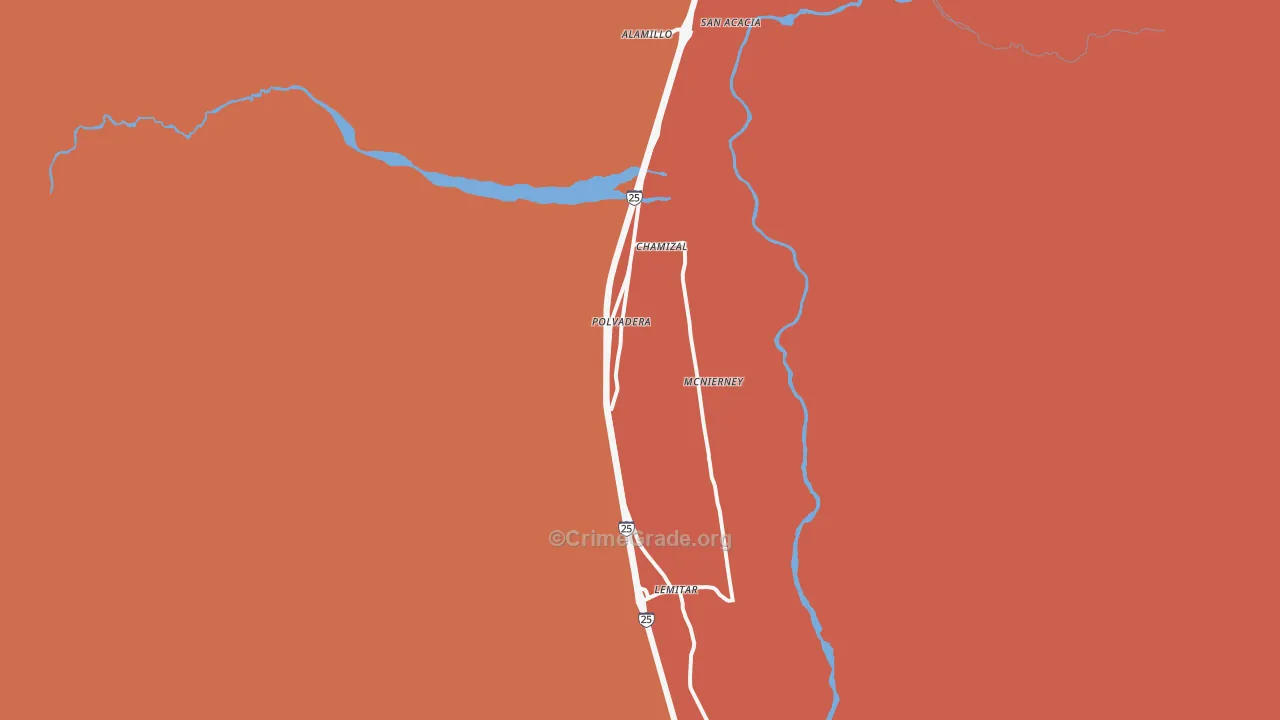 Polvadera, NM Map of Drug-Related Crime Rates
