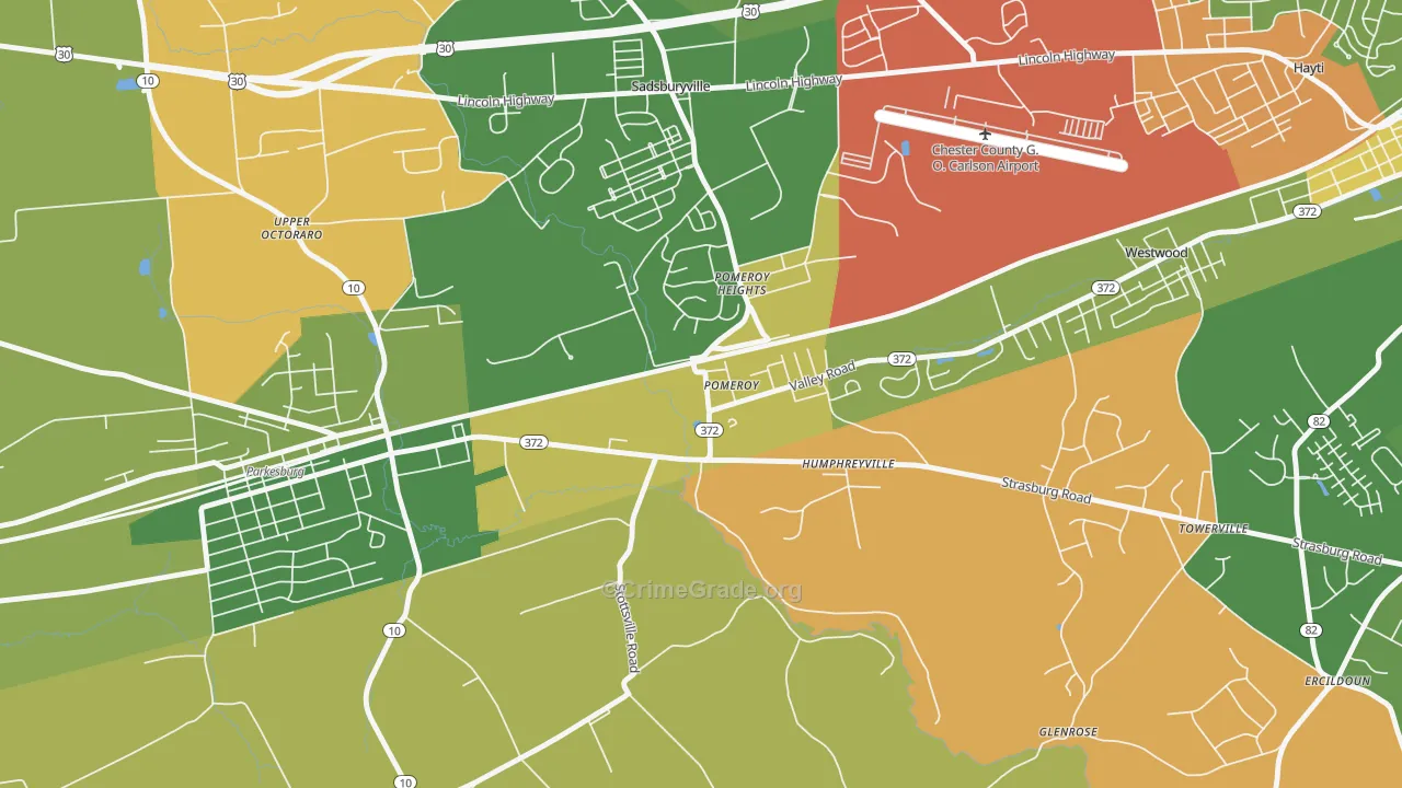 Pomeroy, PA Map of Drug-Related Crime Rates