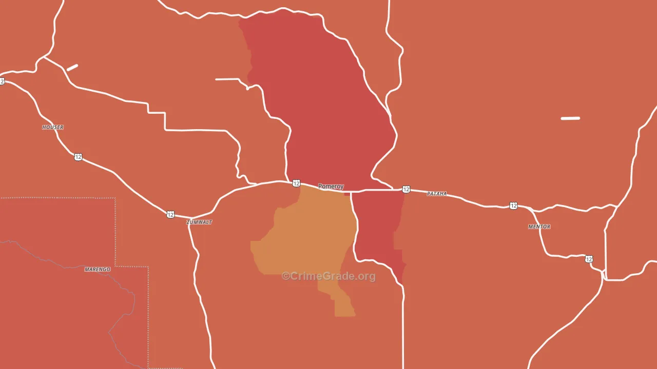 Pomeroy, WA Map of Drug-Related Crime Rates
