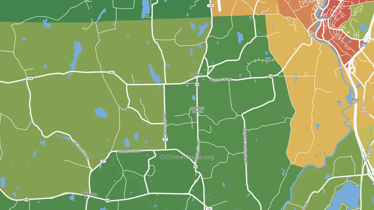 Pomfret, CT Map of Drug-Related Crime Rates