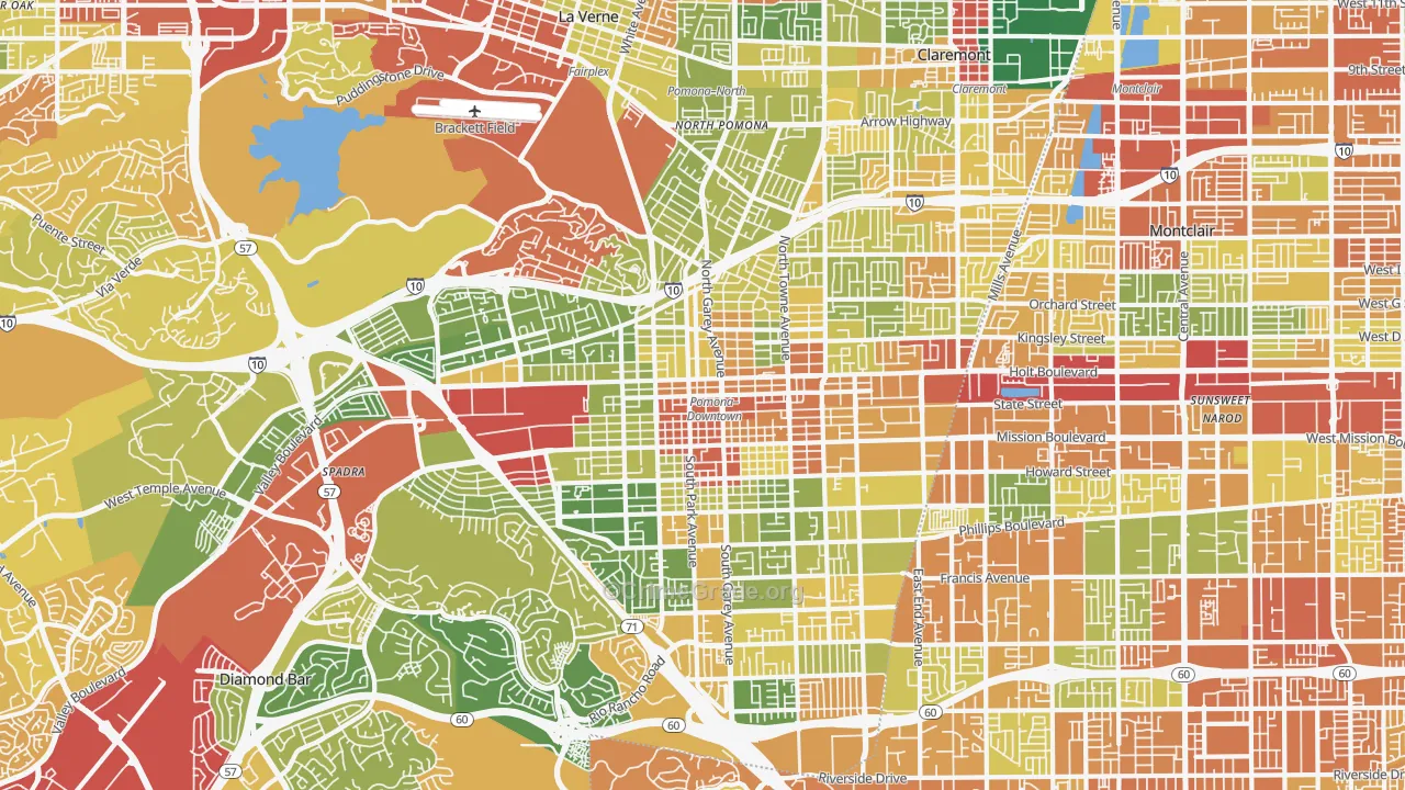 Pomona, CA Map of Drug-Related Crime Rates