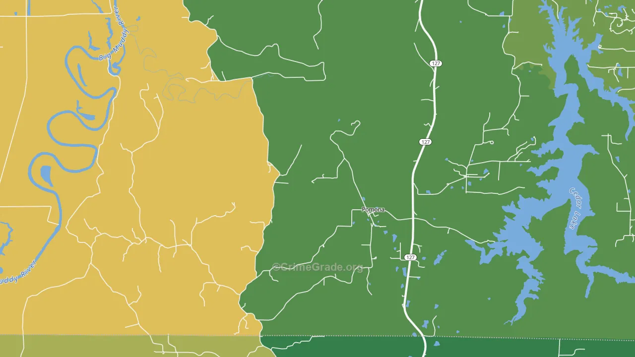 Pomona, IL Map of Drug-Related Crime Rates
