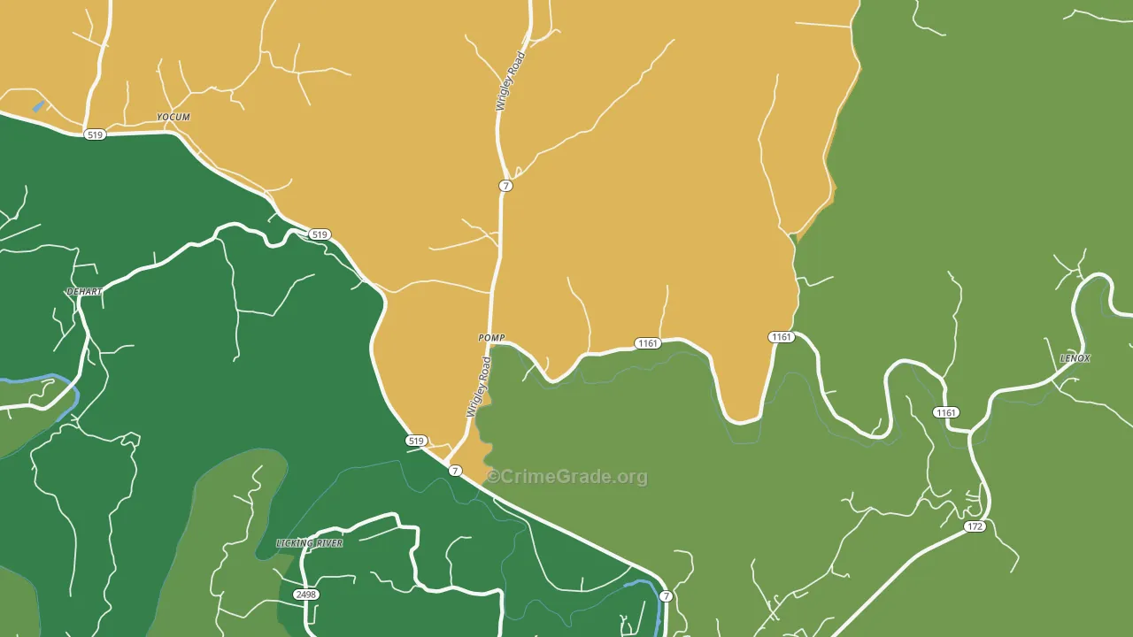 Pomp, KY Map of Drug-Related Crime Rates