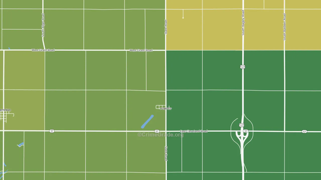 Pompeii, MI Map of Drug-Related Crime Rates