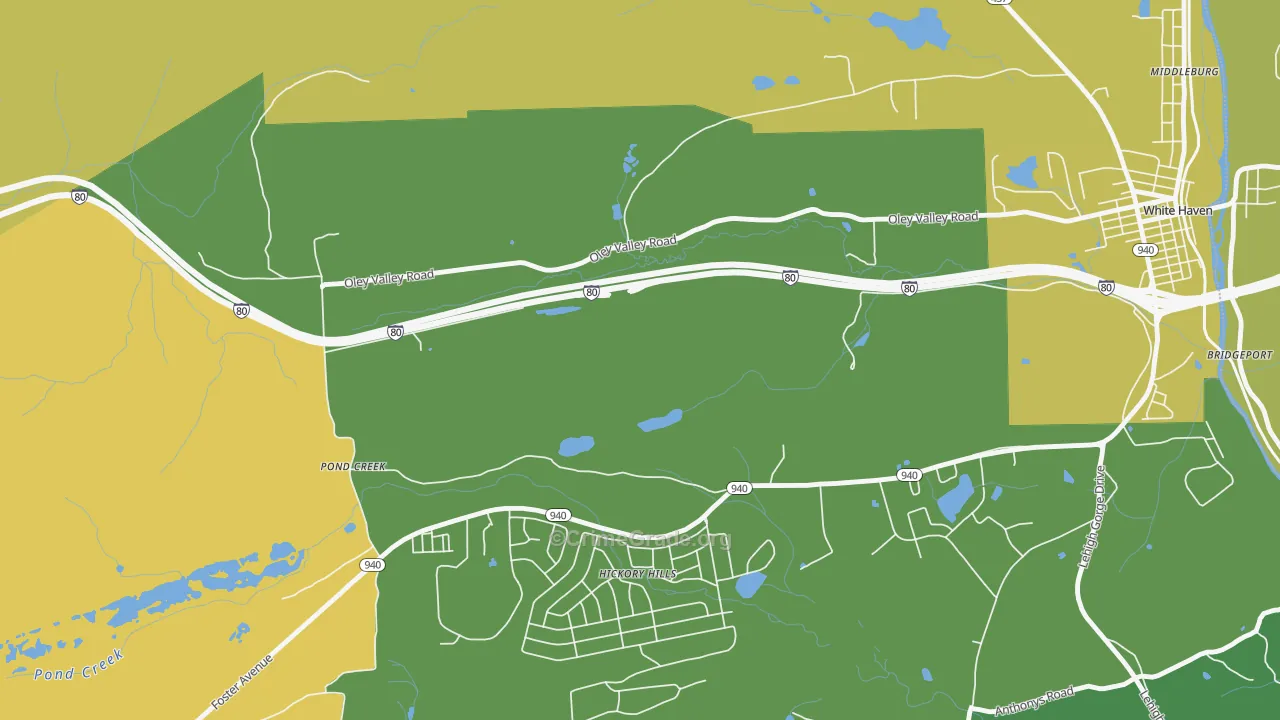 Pond Creek, PA Map of Drug-Related Crime Rates