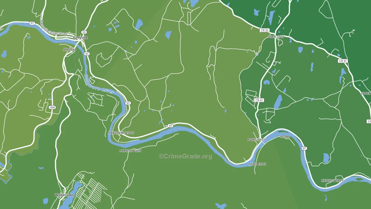 Pond Eddy, NY Map of Drug-Related Crime Rates
