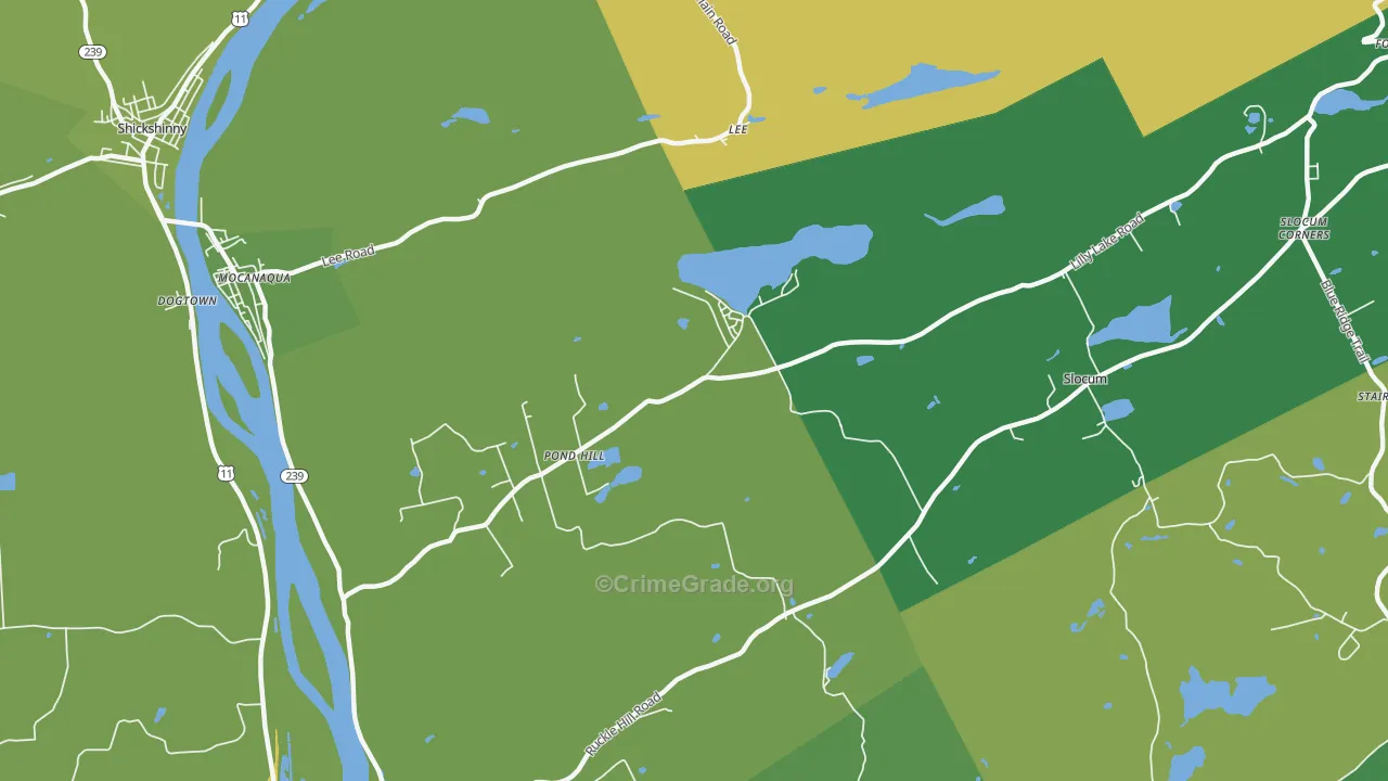 Pond Hill, PA Map of Drug-Related Crime Rates