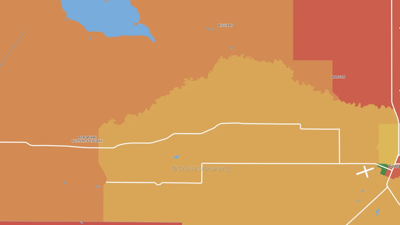 Pondera County, MT Map of Drug-Related Crime Rates