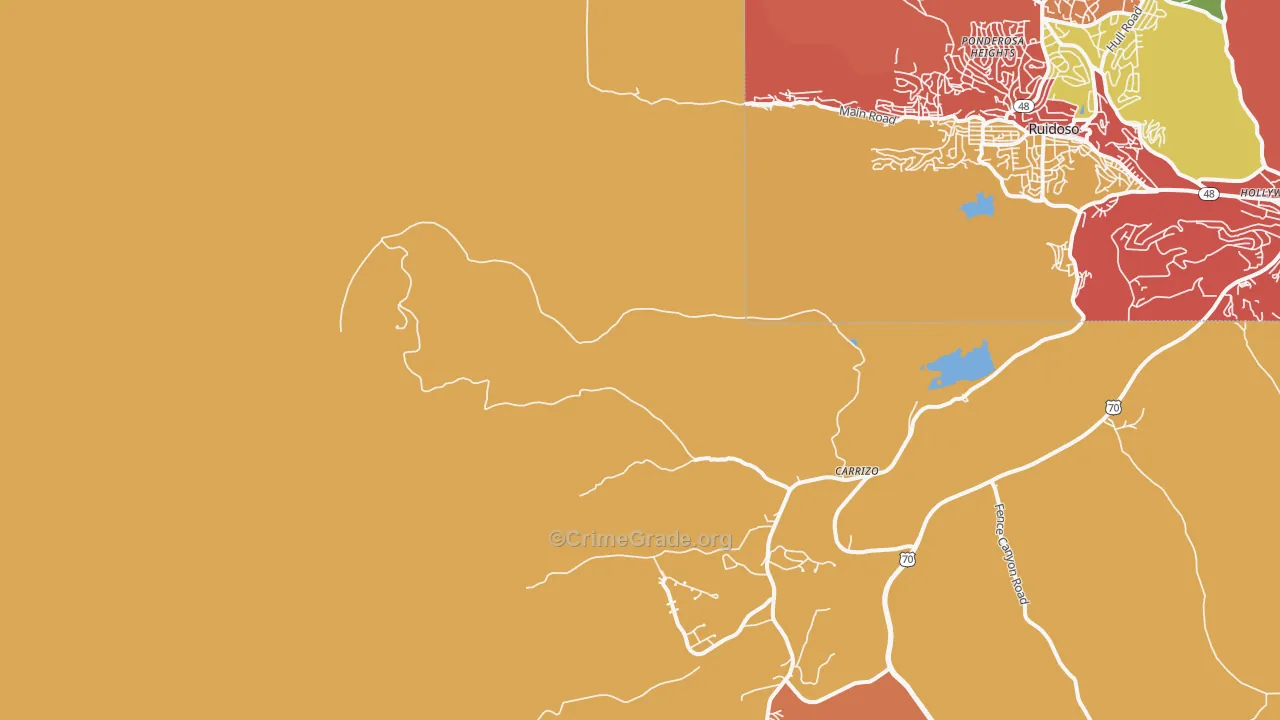Ponderosa Heights, NM Map of Drug-Related Crime Rates