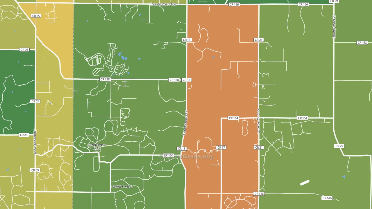 Ponderosa Park, CO Map of Drug-Related Crime Rates