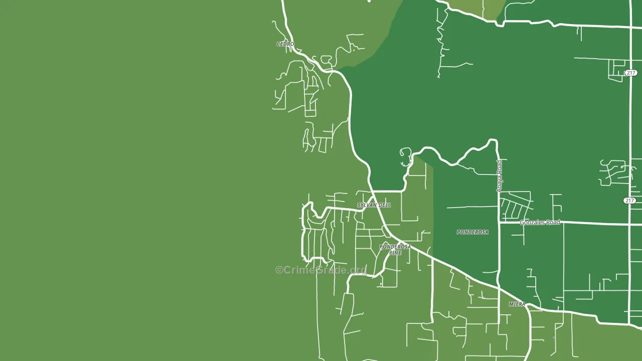 Ponderosa Pine, NM Map of Drug-Related Crime Rates