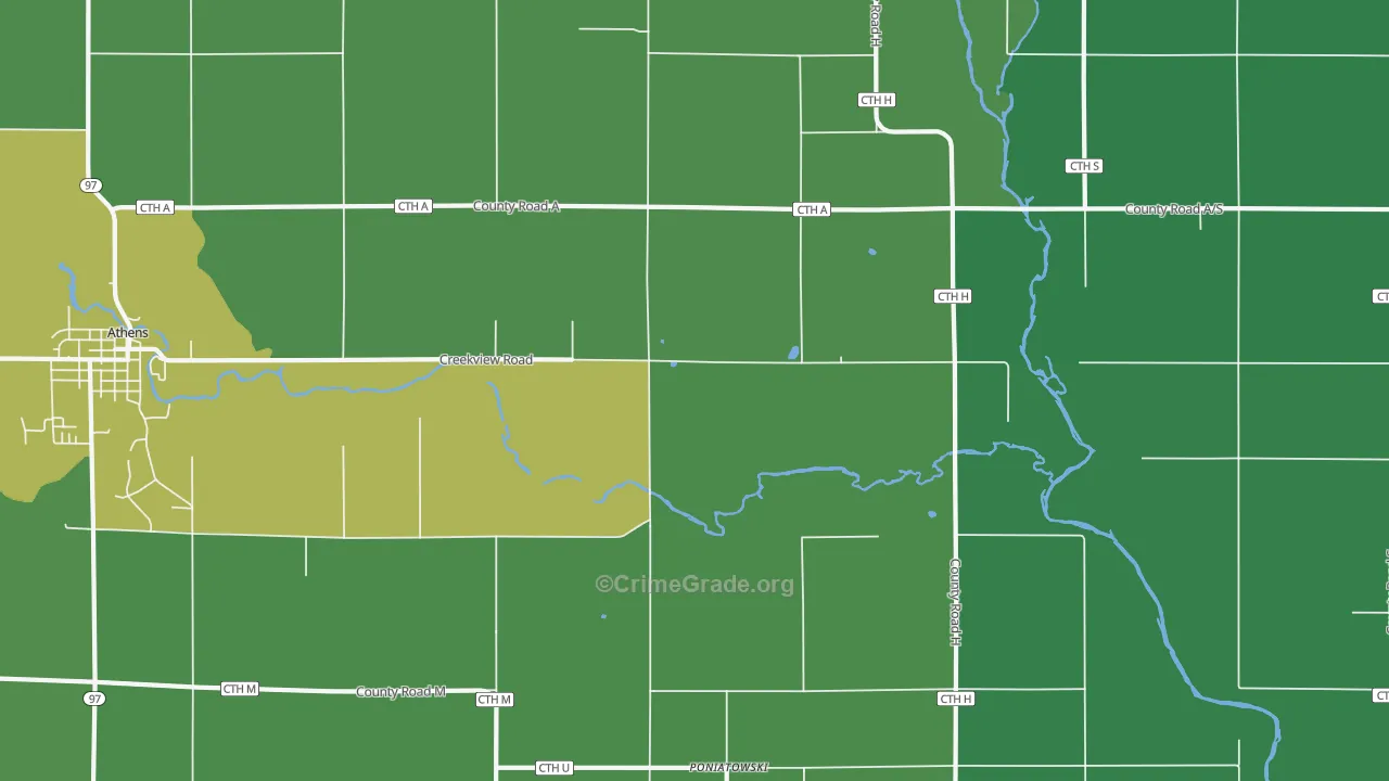 Poniatowski, WI Map of Drug-Related Crime Rates
