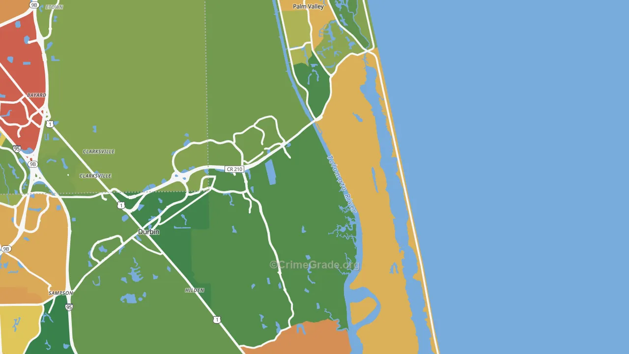 Ponte Vedra Beach, FL Map of Drug-Related Crime Rates