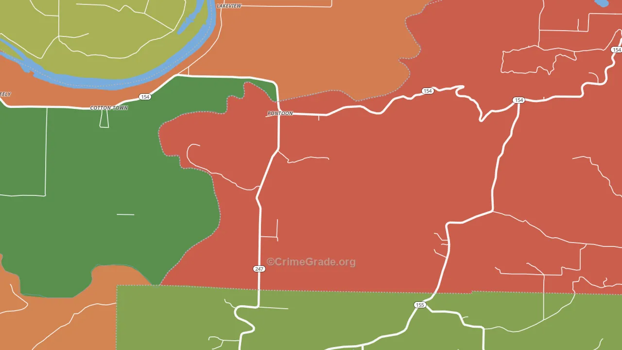 Pontoon, AR Map of Drug-Related Crime Rates