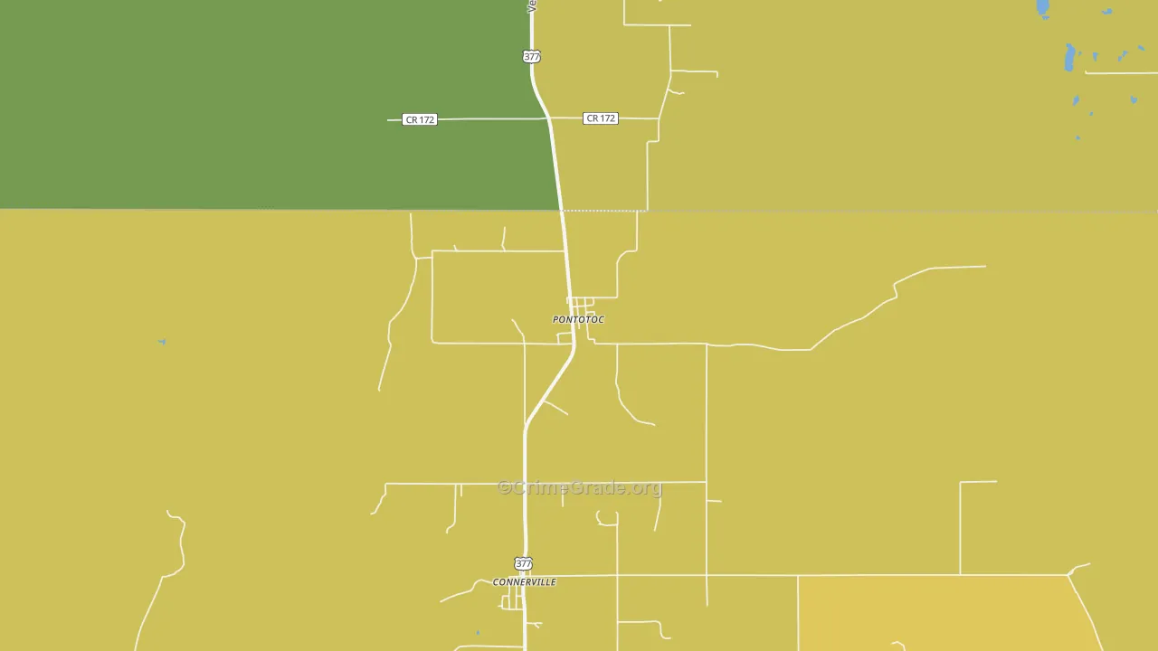 Pontotoc, OK Map of Drug-Related Crime Rates