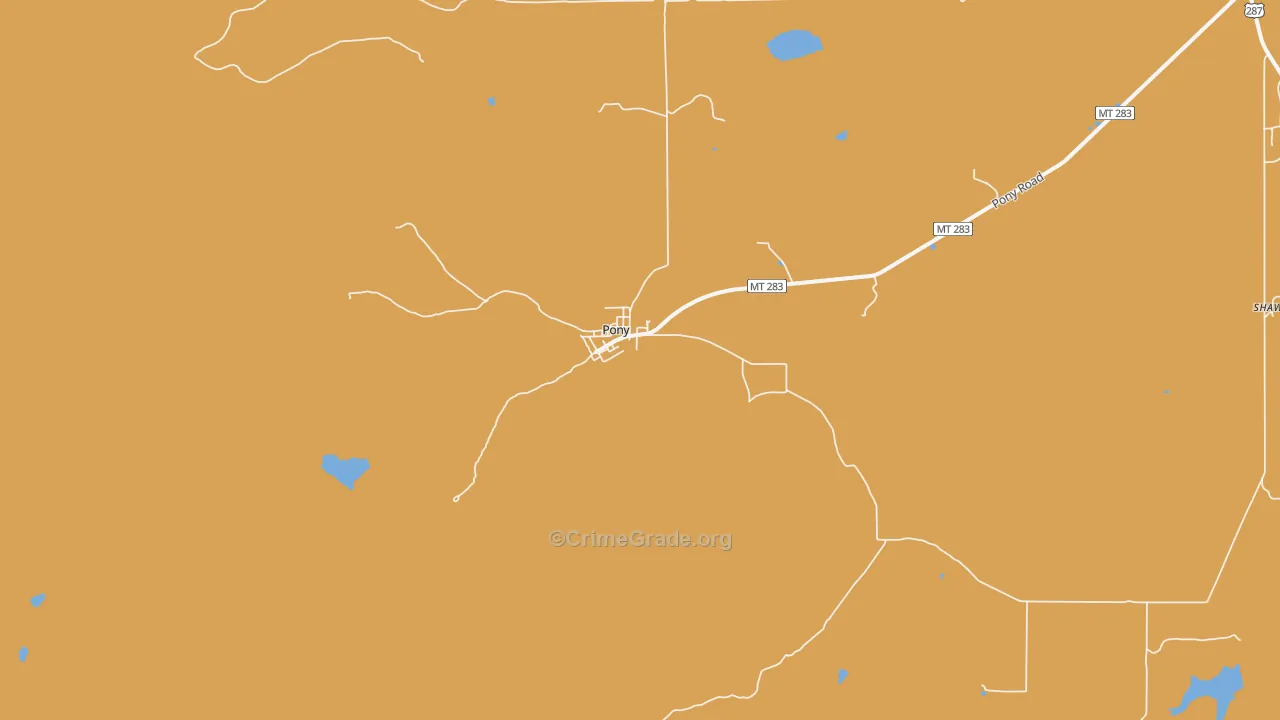 Pony, MT Map of Drug-Related Crime Rates