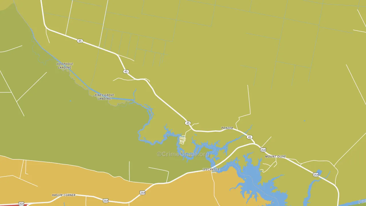 Ponzer, NC Map of Drug-Related Crime Rates