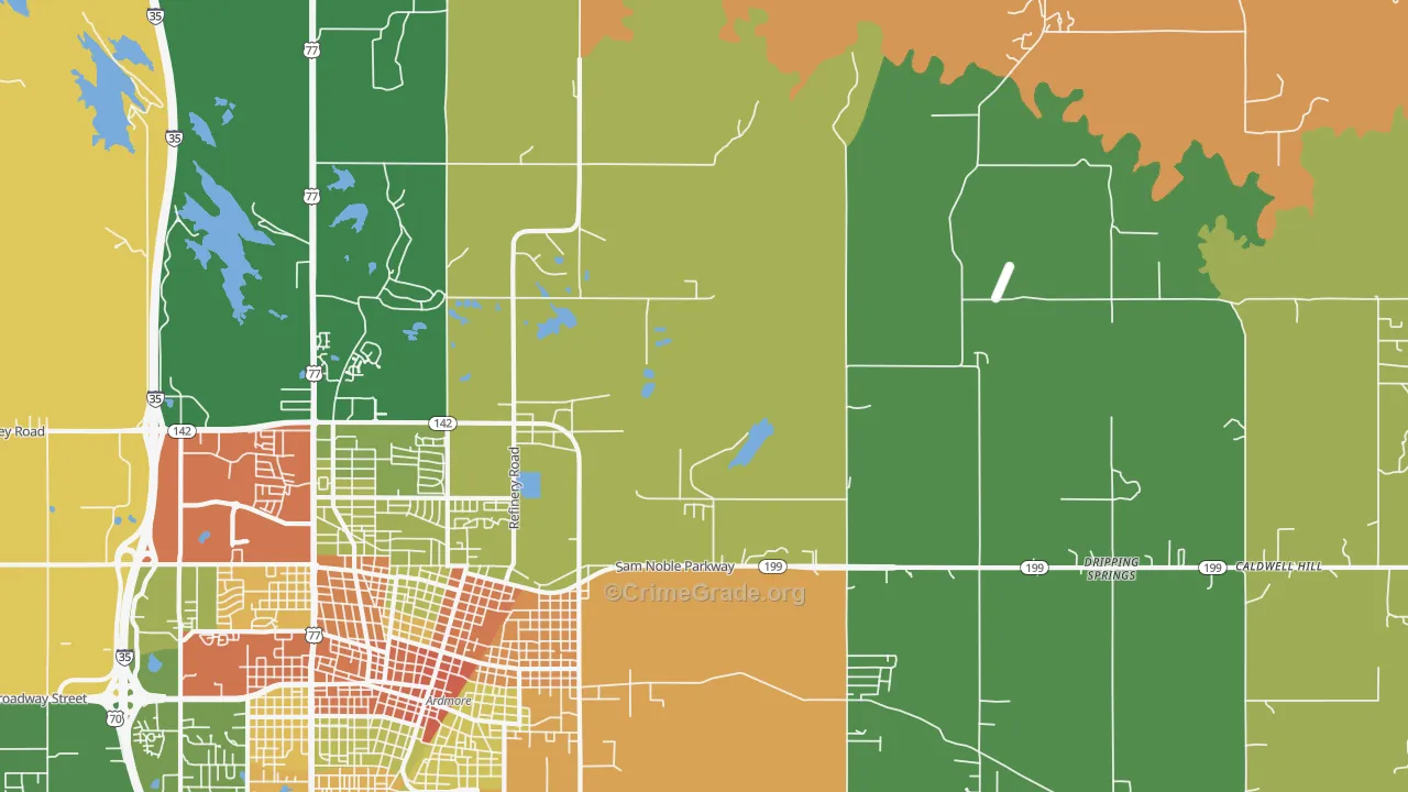 Pooleville, OK Map of Drug-Related Crime Rates