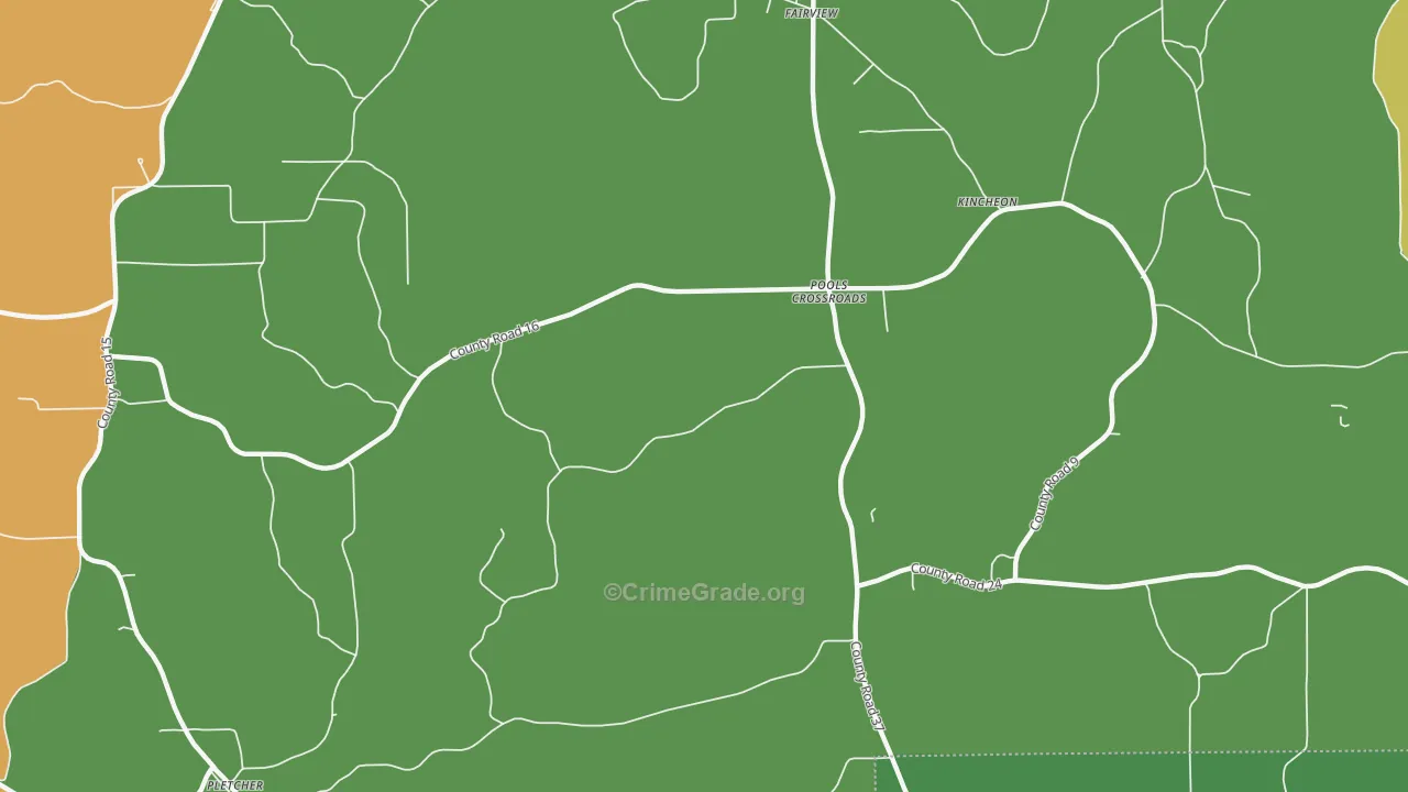 Pools Crossroads, AL Map of Drug-Related Crime Rates