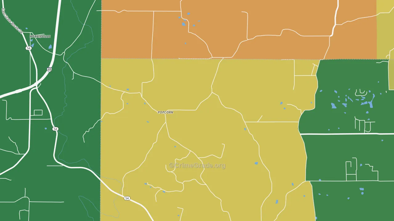 Popcorn, IN Map of Drug-Related Crime Rates