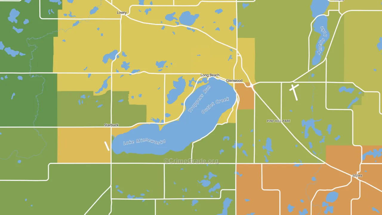 Pope County, MN Map of Drug-Related Crime Rates
