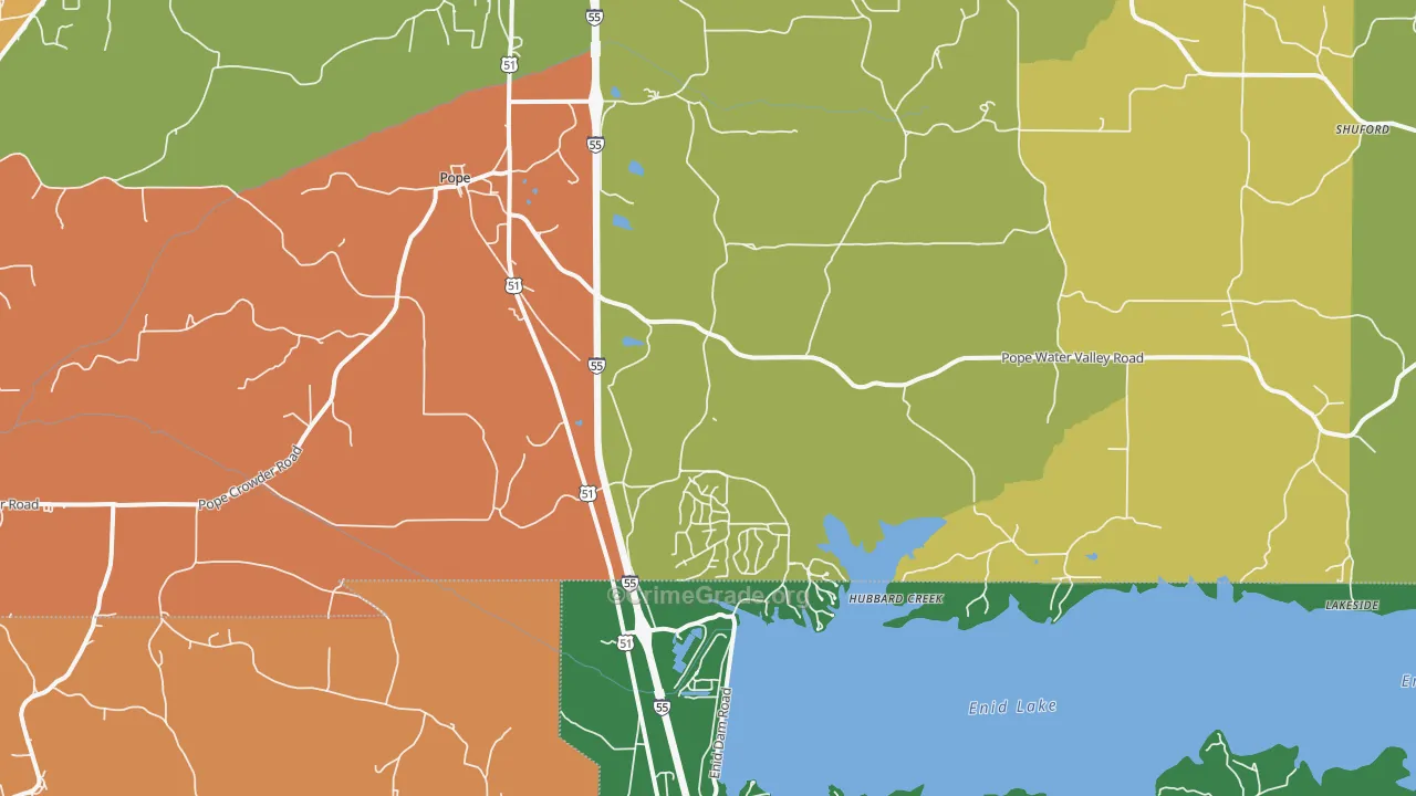Pope, MS Map of Drug-Related Crime Rates