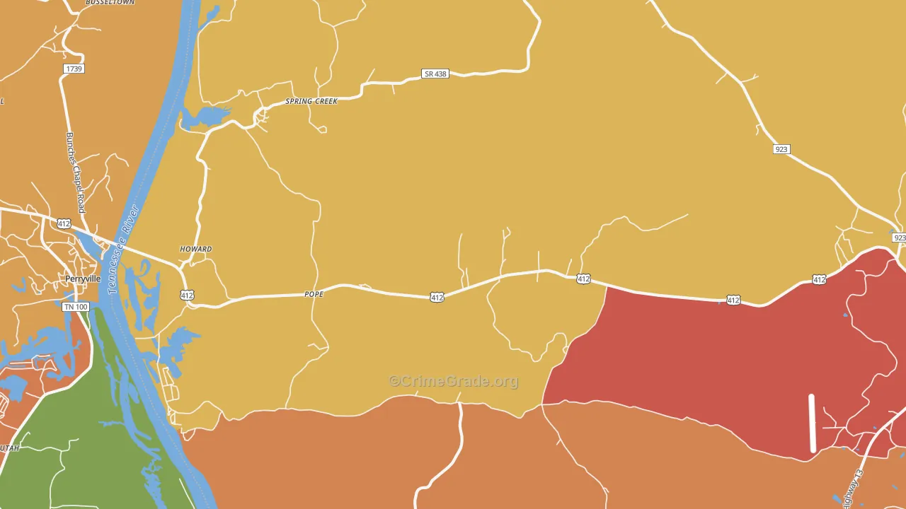 Pope, TN Map of Drug-Related Crime Rates