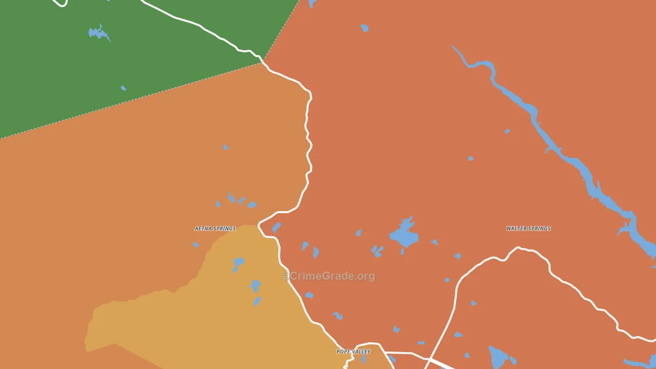 Pope Valley, CA Map of Drug-Related Crime Rates