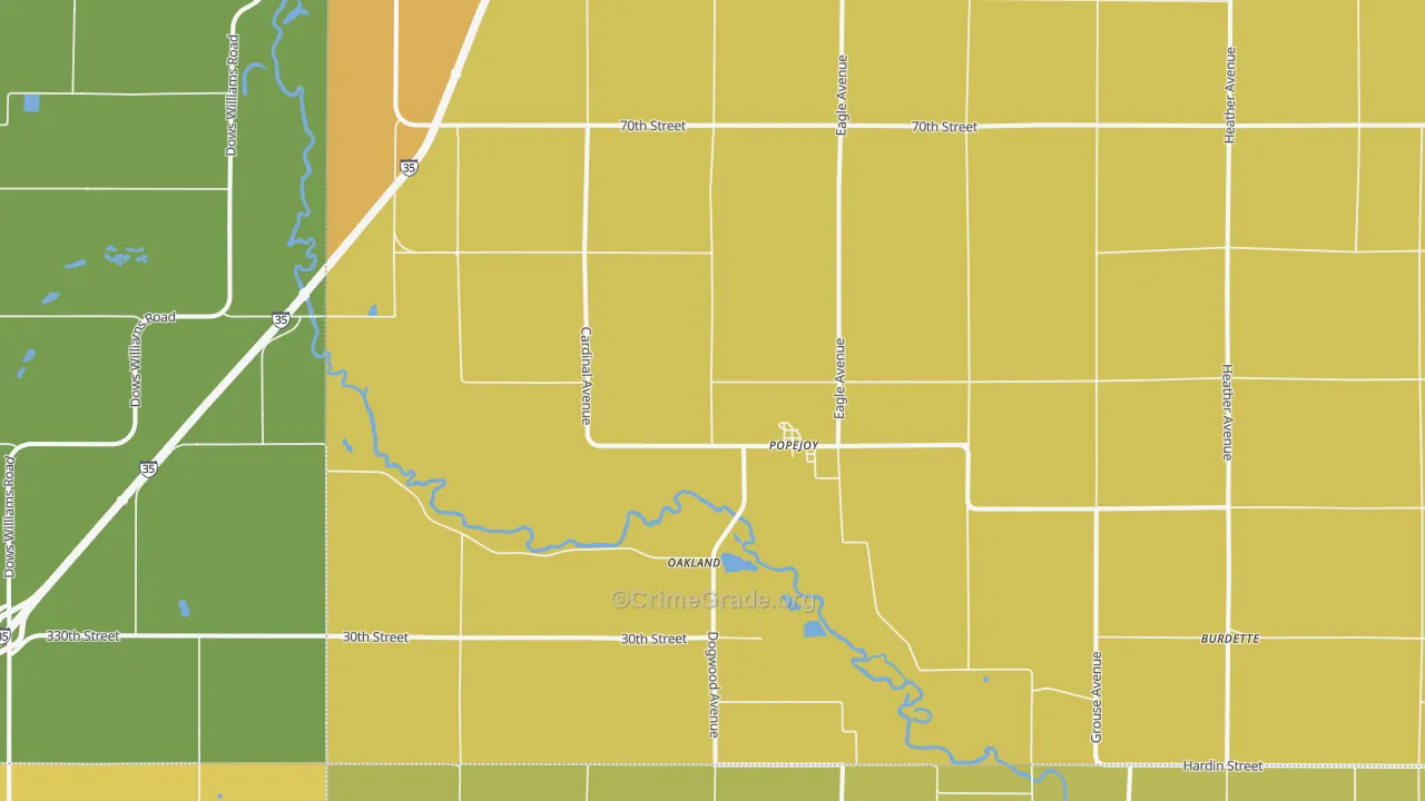 Popejoy, IA Map of Drug-Related Crime Rates
