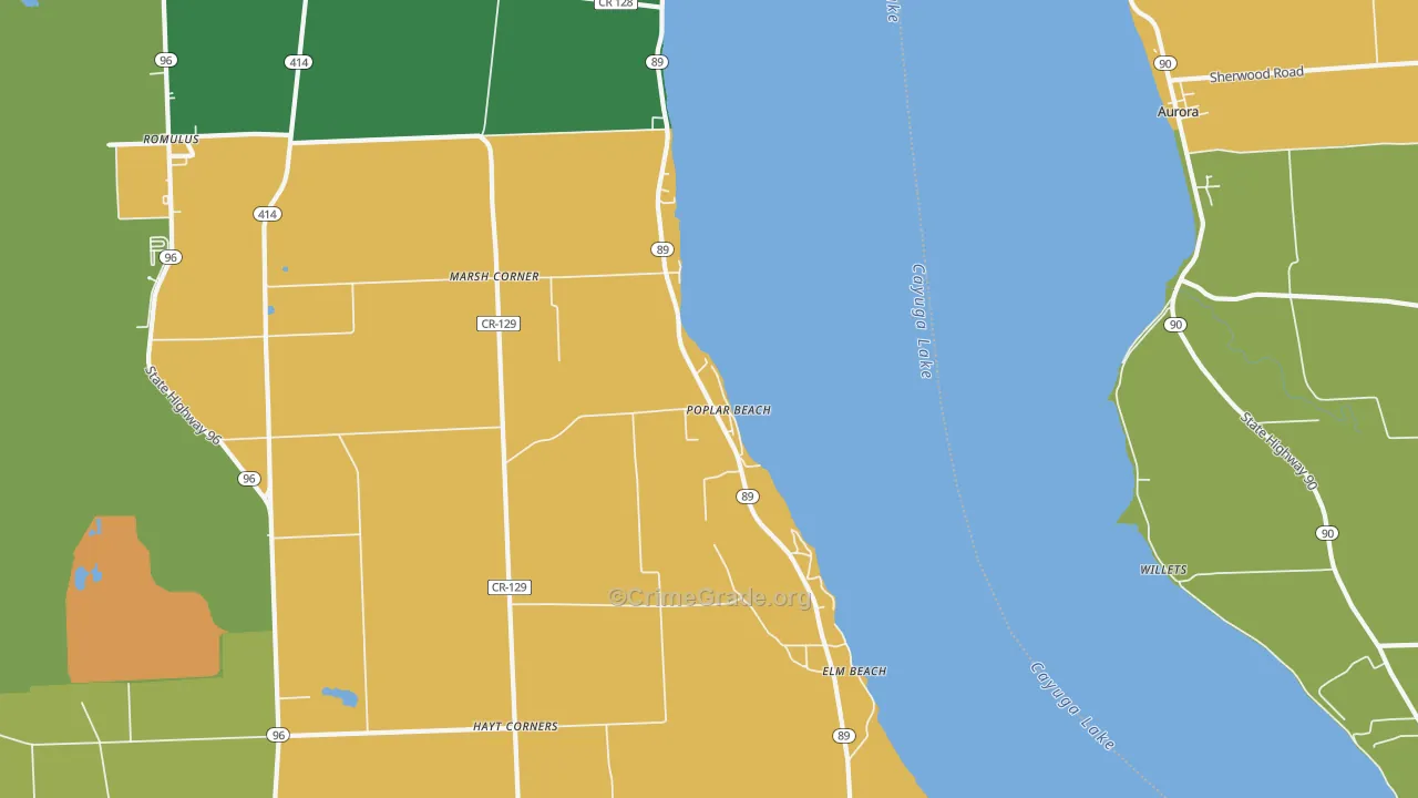 Poplar Beach, NY Map of Drug-Related Crime Rates