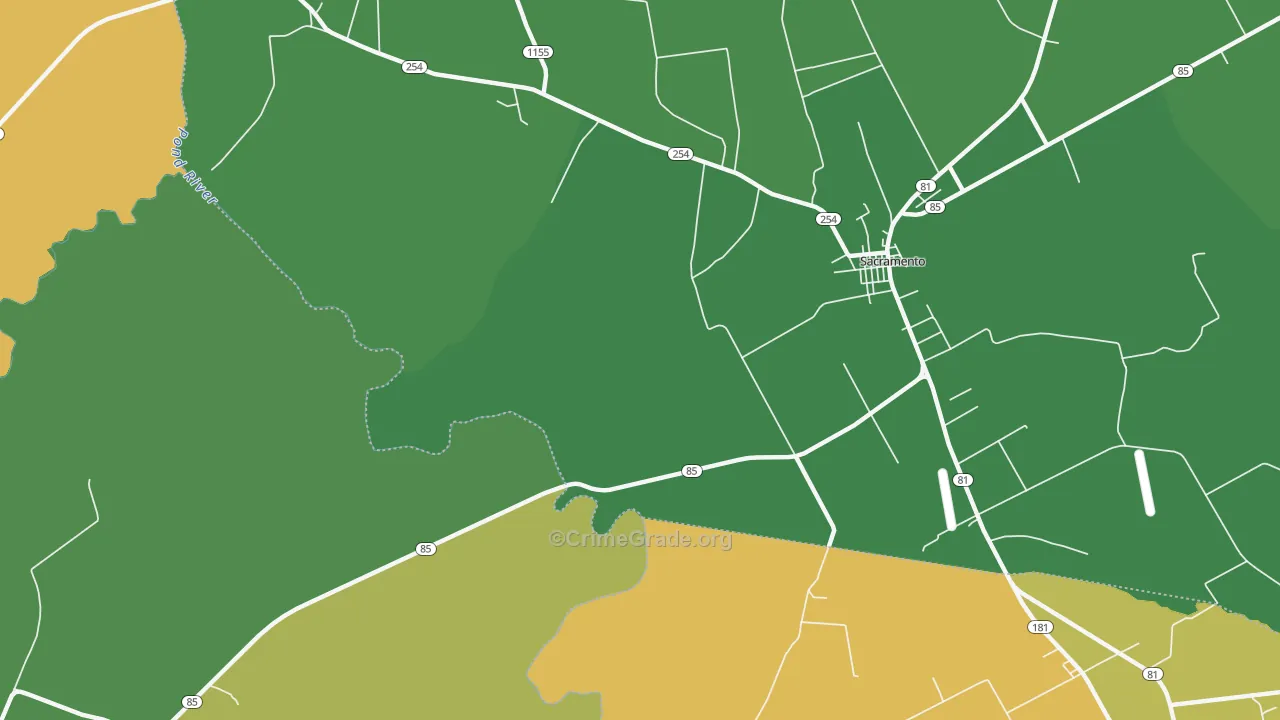 Poplar Grove, KY Map of Drug-Related Crime Rates